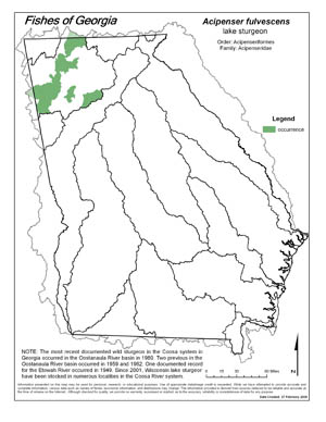lake sturgeon Region Map