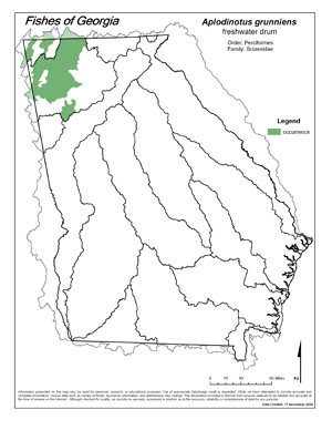 freshwater drum Region Map