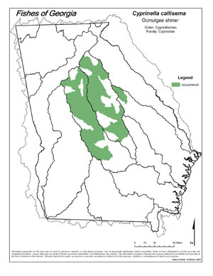 Ocmulgee shiner Region Map