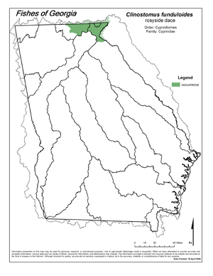 rosyside dace Region Map