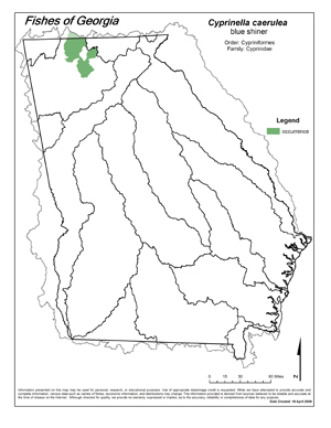 blue shiner Region Map