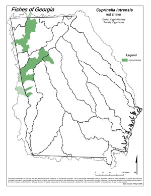 red shiner Region Map