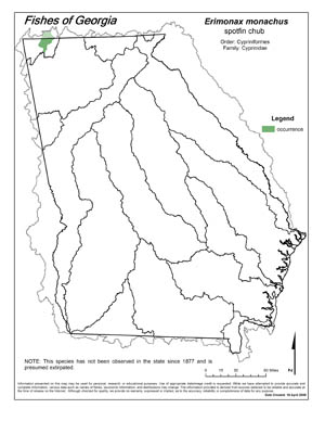 spotfin chub Region Map