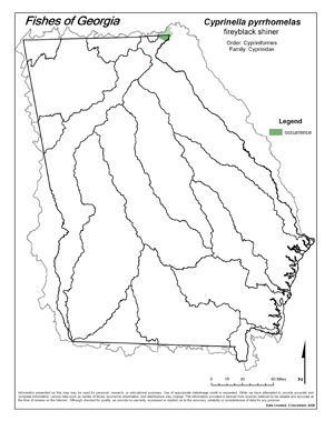fireyblack shiner Region Map