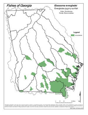 Everglades pygmy sunfish Region Map