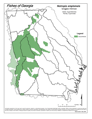 longjaw minnow Region Map