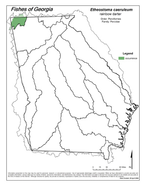rainbow darter Region Map