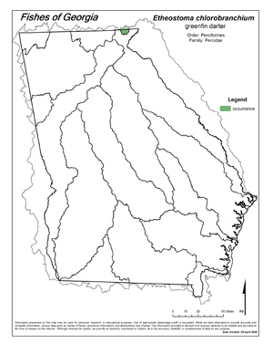 greenfin darter Region Map