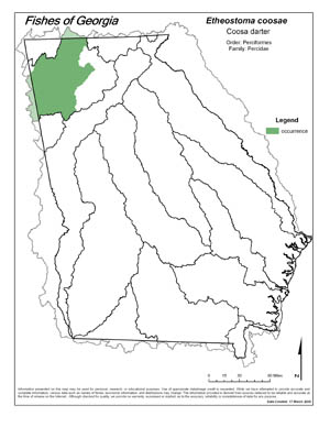 Coosa darter Region Map