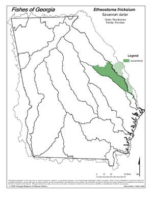 Savannah darter Region Map