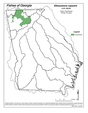 rock darter Region Map