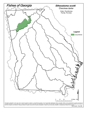 Cherokee darter Region Map