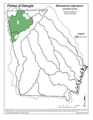 speckled darter Region Map