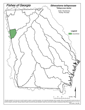 Tallapoosa darter Region Map