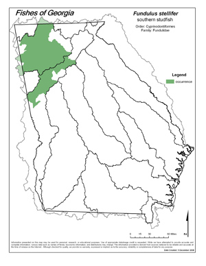 southern studfish Region Map