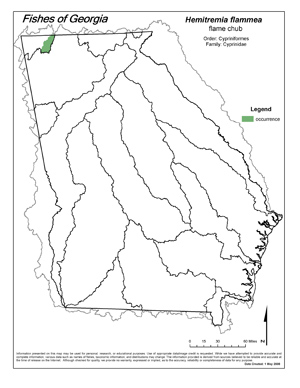 flame chub Region Map