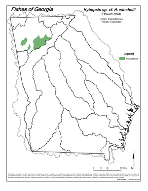 Etowah chub Region Map