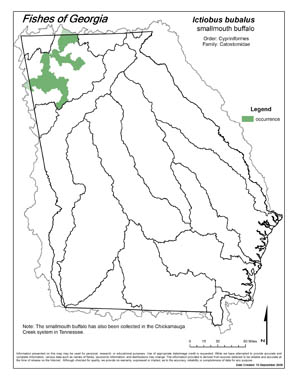 smallmouth buffalo Region Map