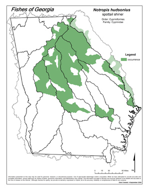 spottail shiner Region Map