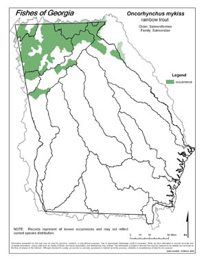 rainbow trout Region Map
