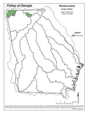 dusky darter Region Map